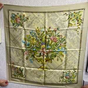 Vintage Authentic Rare Floral Hermès Scarf 1950s